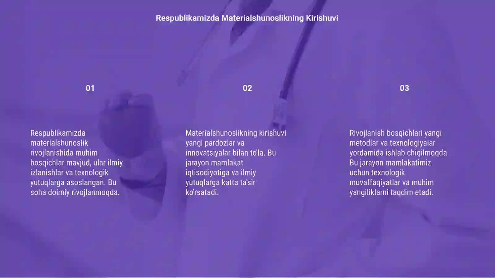 Respublikamizda Materialshunoslik bosqichlari 3