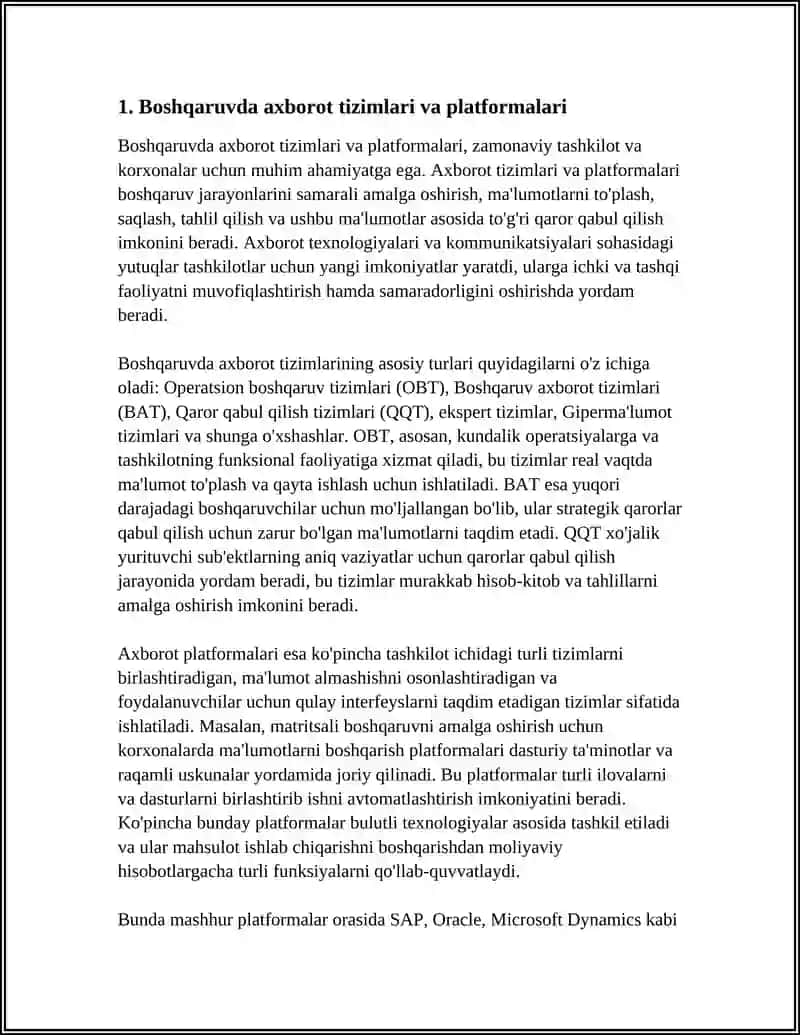Boshqaruvda axborot tizimlari va platformalari 3