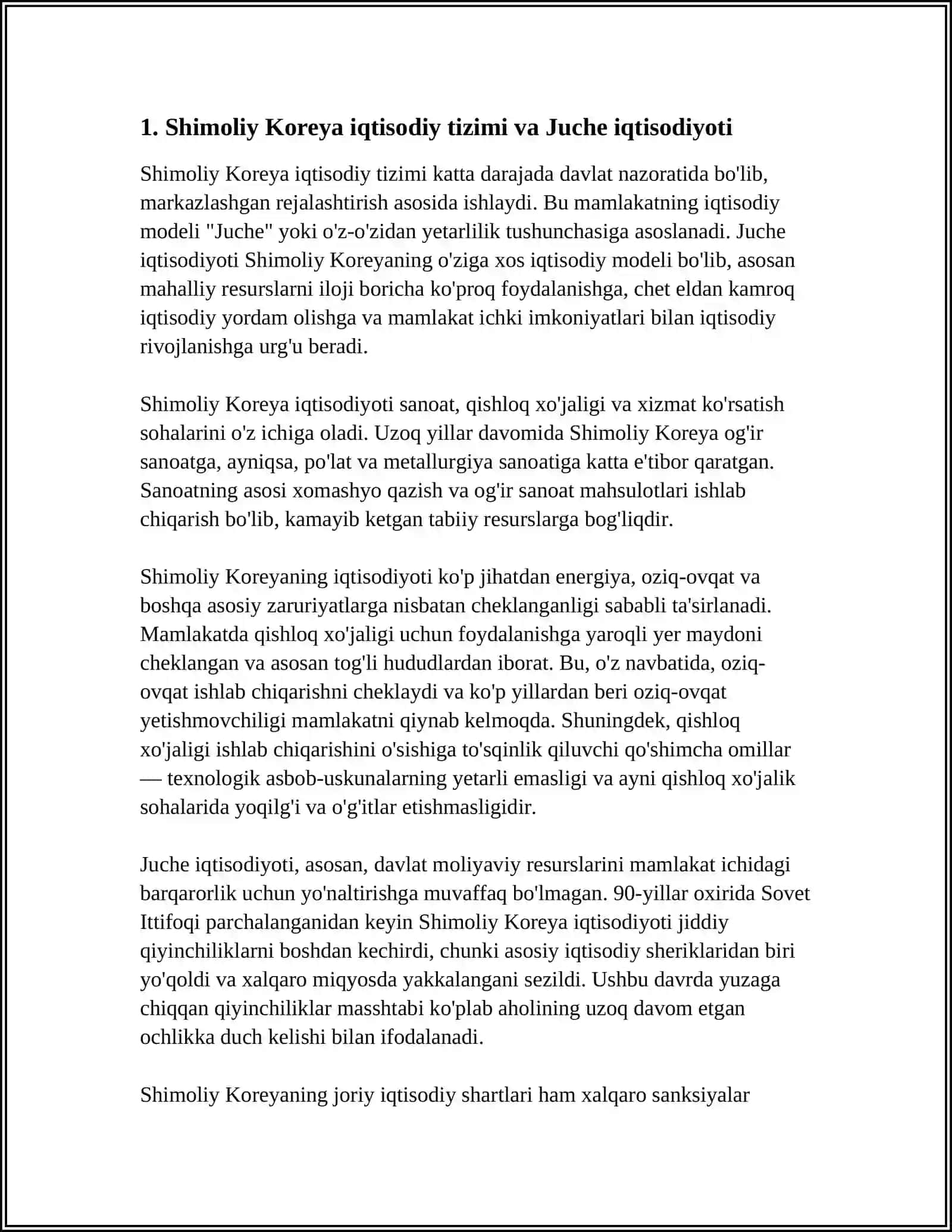 SHIMOLIY KOREYA IQTISODIYOTI 3