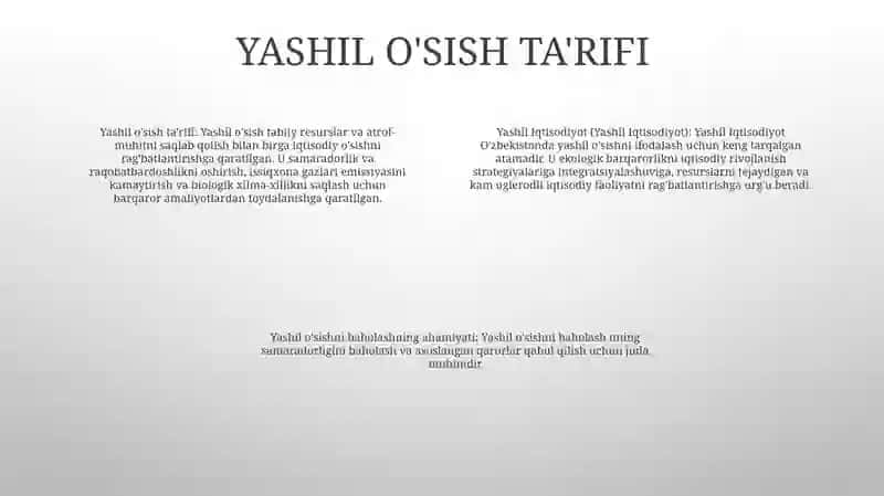 Yashil Iqtisodiyot 3