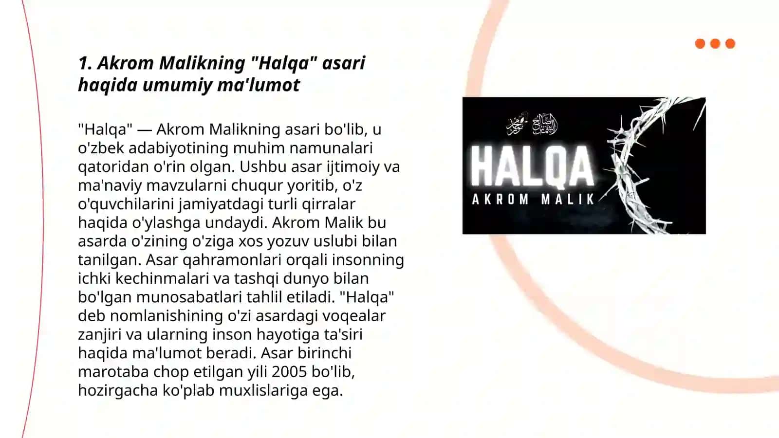 Akrom Malik "Halqa" qissa 3
