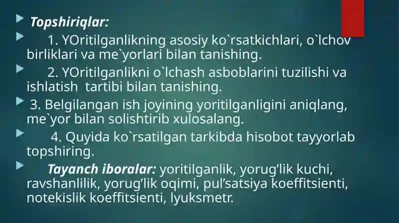 Ishlabchiqarish korxonalarida va inshootlarda tabiiy yorug’likni aniqlash 3