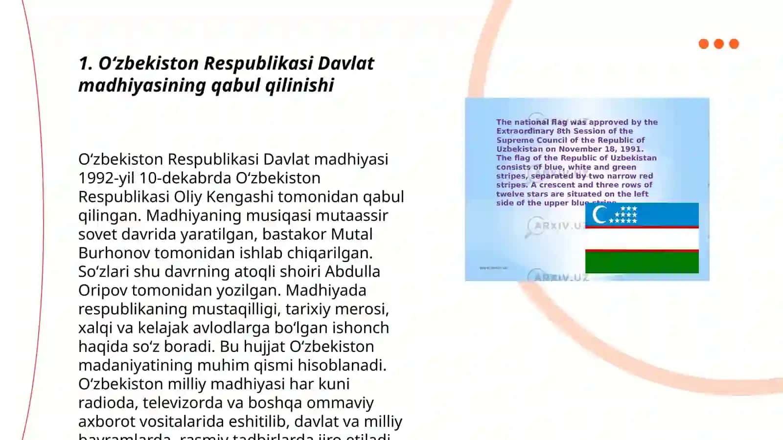 O‘zbekiston Respublikasi Davlat madhiyasining qabul qilinishi 3