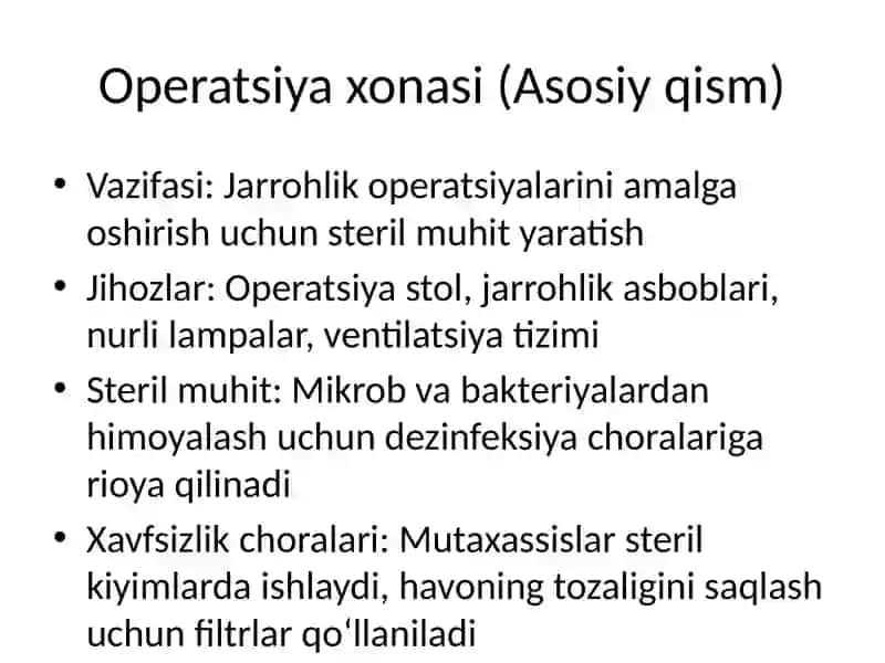 Xirurgiya boʻlimining tuzilishi 3