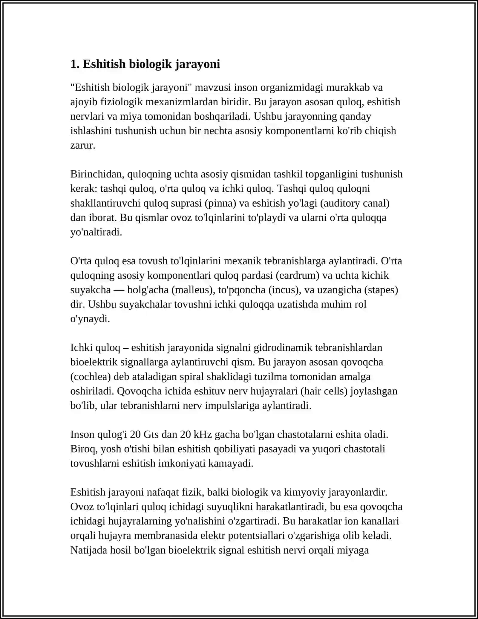 ESHITISH BIOFIZIKASI ELEMENTLARI.KOXLEAR IMPLANTATSIYASI ASOSLARI 3