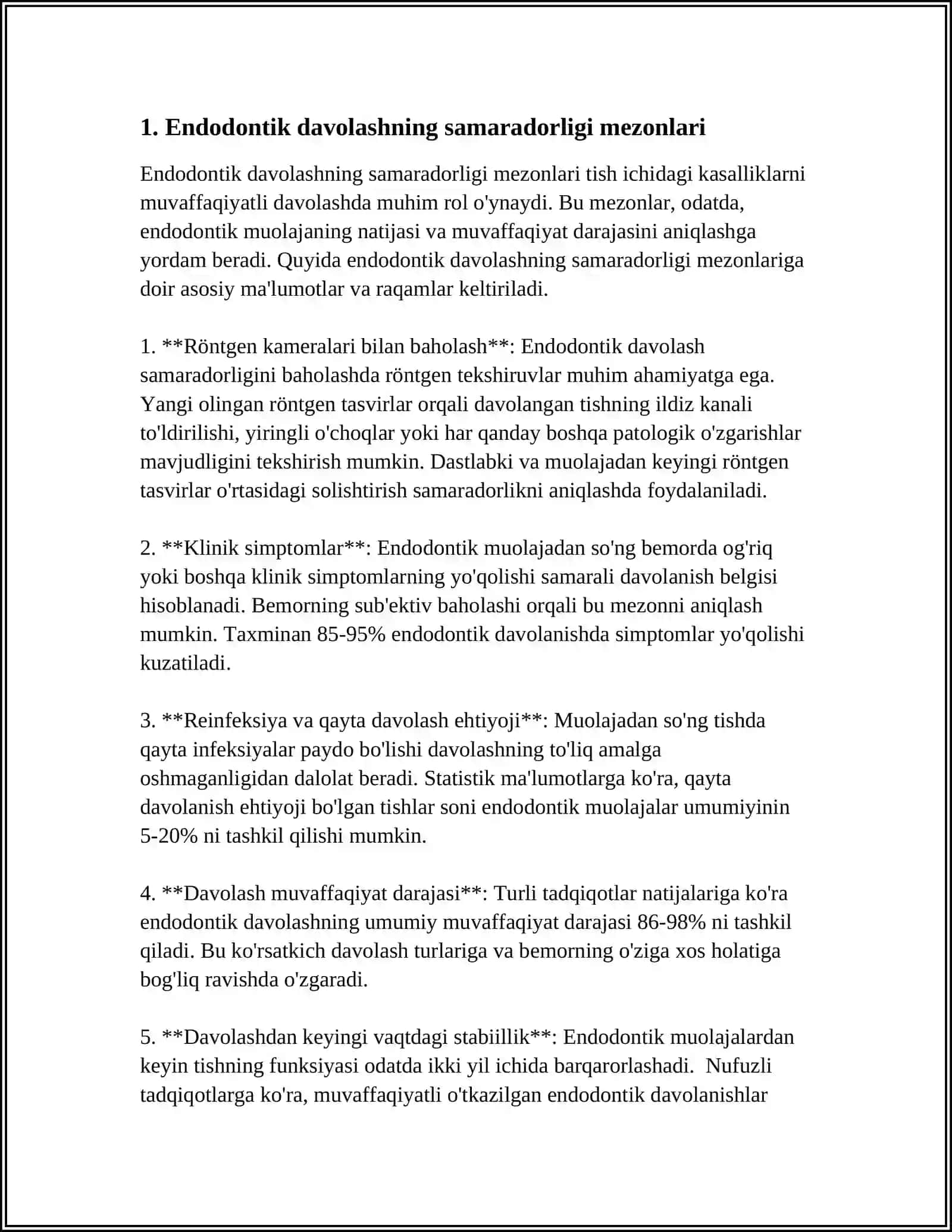 ENDODONTIK DAVOLASH SIFATINI BAHOLASH 3