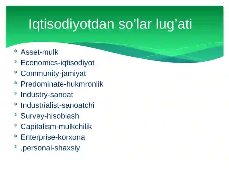 Ijtimoiy- iqtsodiy tizimlar va mulkchilik munosabatlari. 3