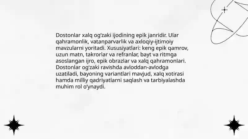 Dostonlar va ularning epik anʼanalari 3