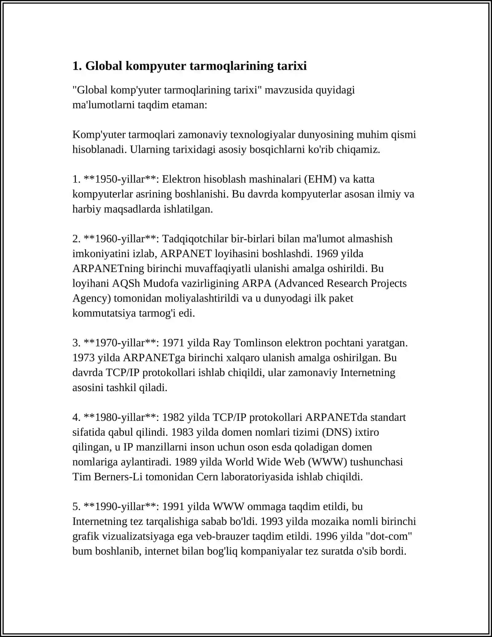 GLOBAL KOMPYUTER TARMOQLARI 3