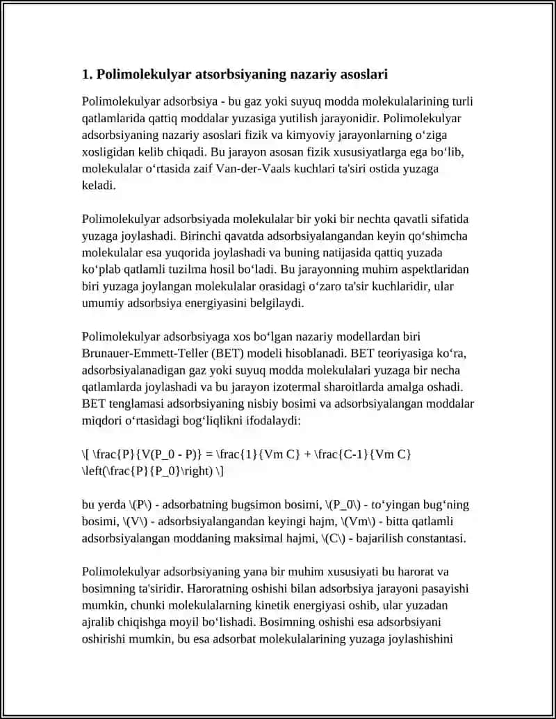 POLIMOLEKULYAR ATSORBSIYA 3