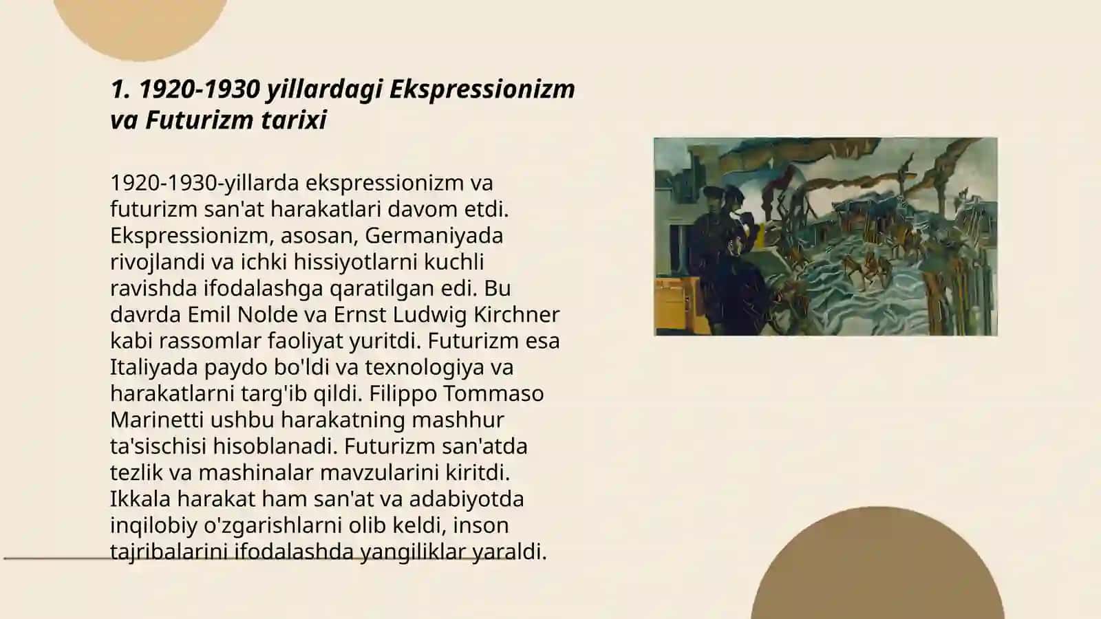 1920-1930 yillarda Ekspressionizm va Futurizm 3