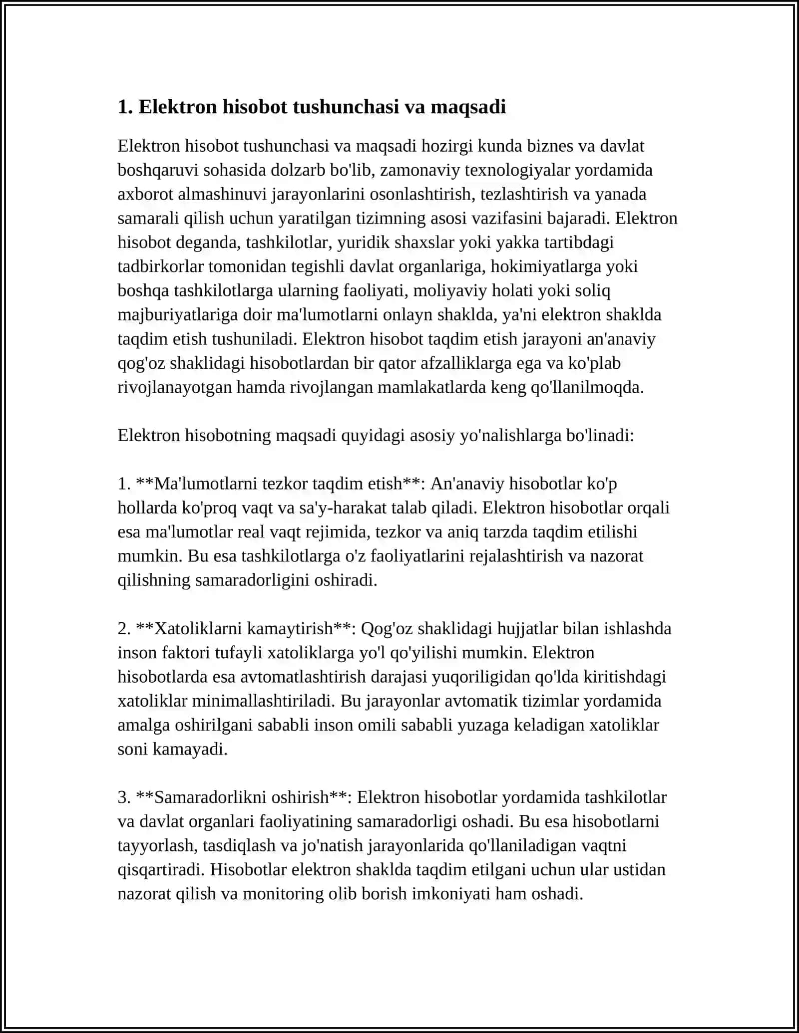 ELEKTRON HISOBOT VA UNI JO'NATISH TARTIBI 3