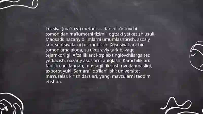 Ta'lim Metodlari va Vositalari 3