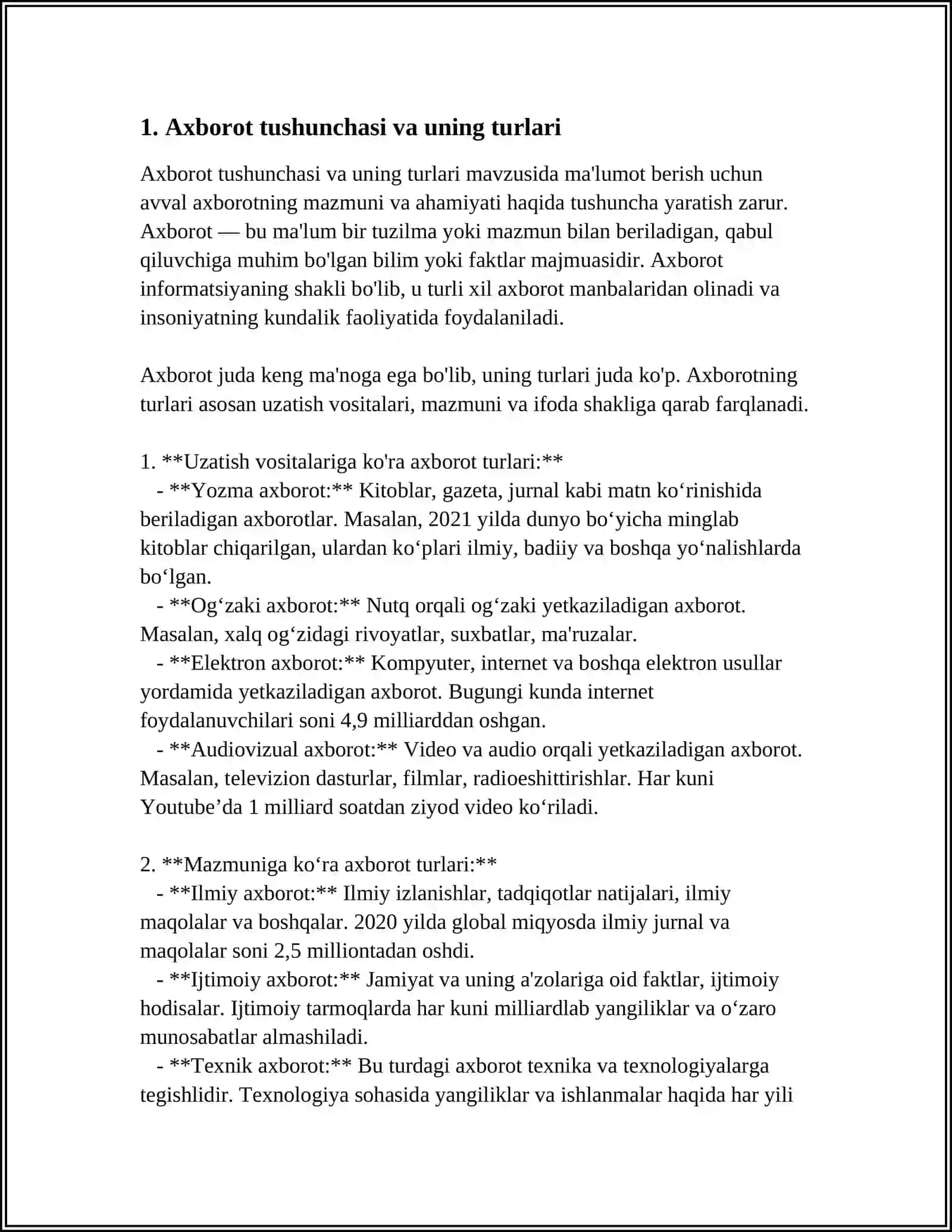 AXBOROT TURLARI SANOQ SISITEMALARI TEXNIKA HAFSIZLIGI 3