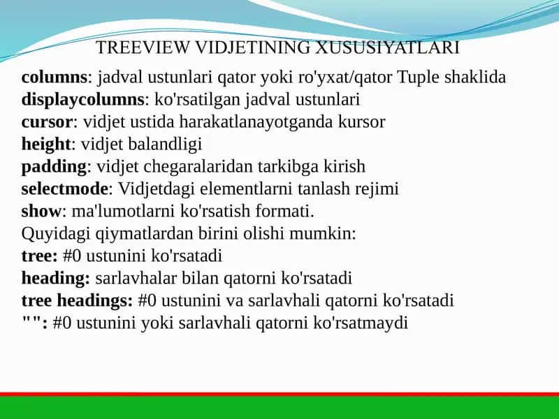 Treeview va Panedwindow vidjetlari 3