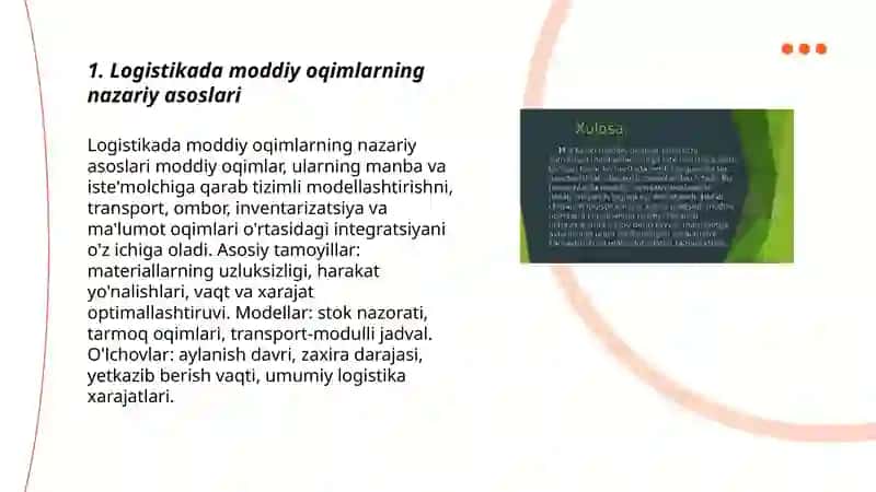Lagistikada moddiy oqimlar 3