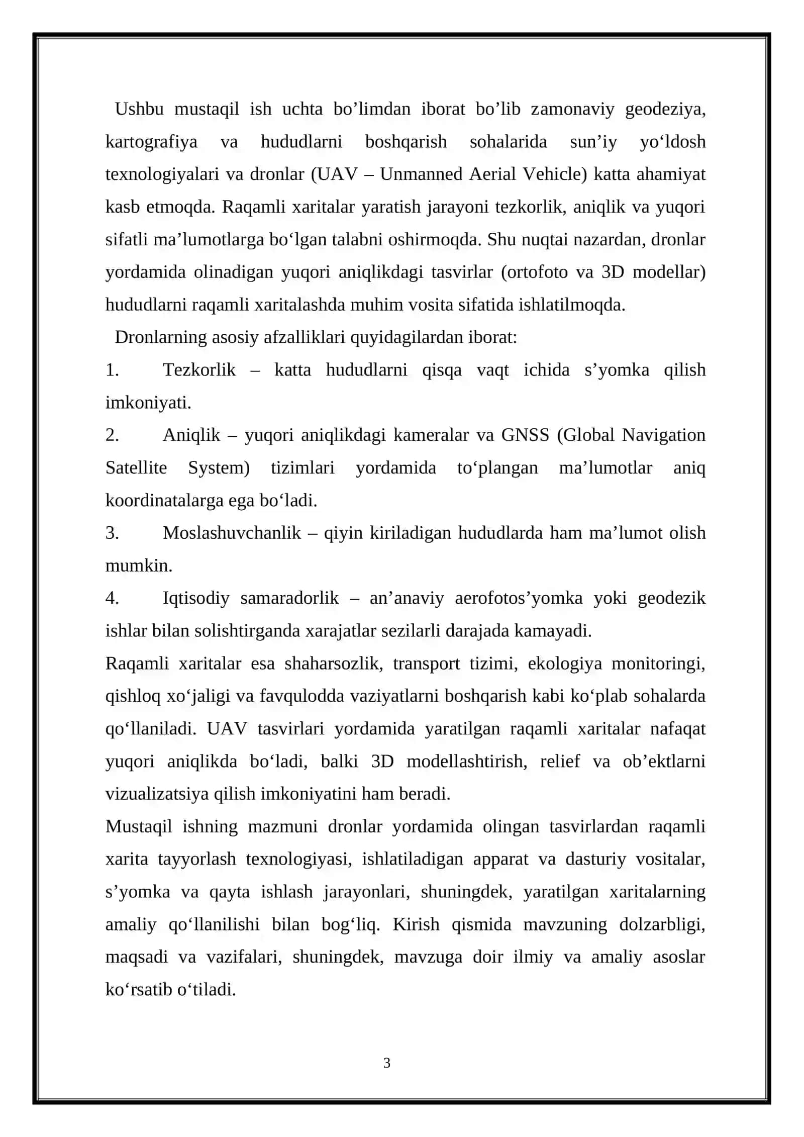 Dron (UAV) tasvirlaridan raqamli xarita tayyorlash 3