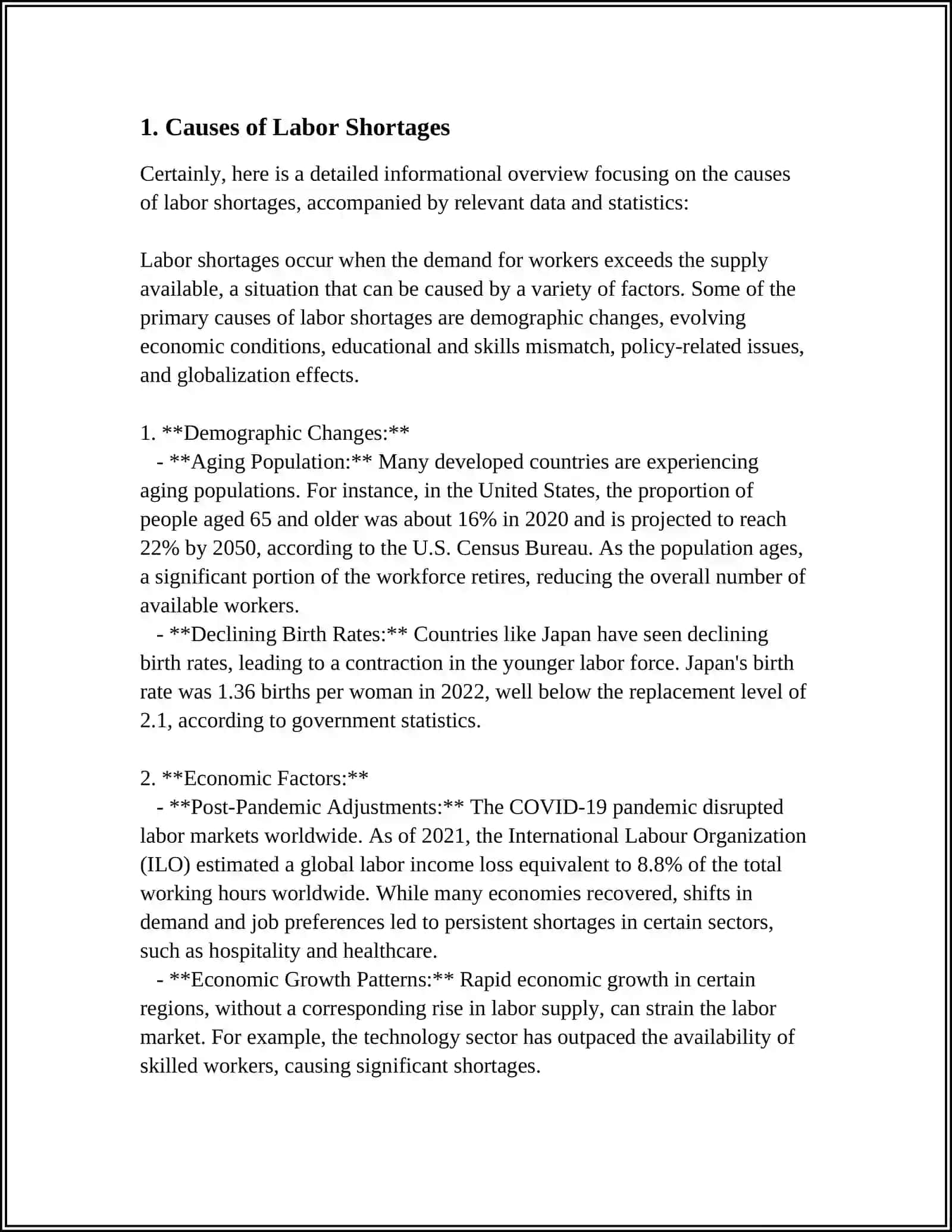 Causes of Labor Shortages 3