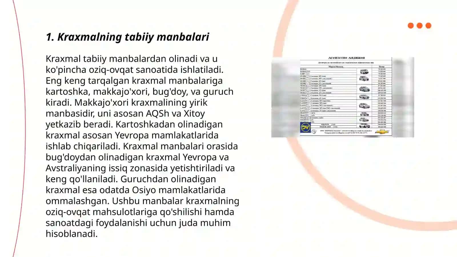 Kraxmal manbalari va ularning olish usullari 3