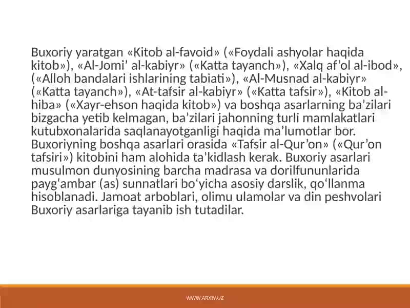 Imom Ismoil al-Buxoriy kitoblar to'plami 3