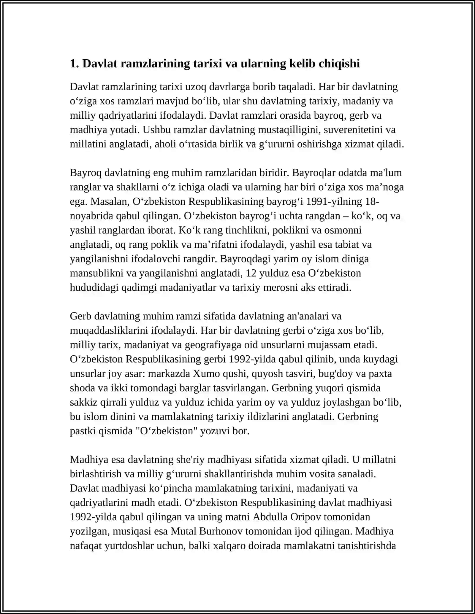 DAVLAT RAMZLARI TOʻGʻRISIDA TAHLILIY MATERIAL 3