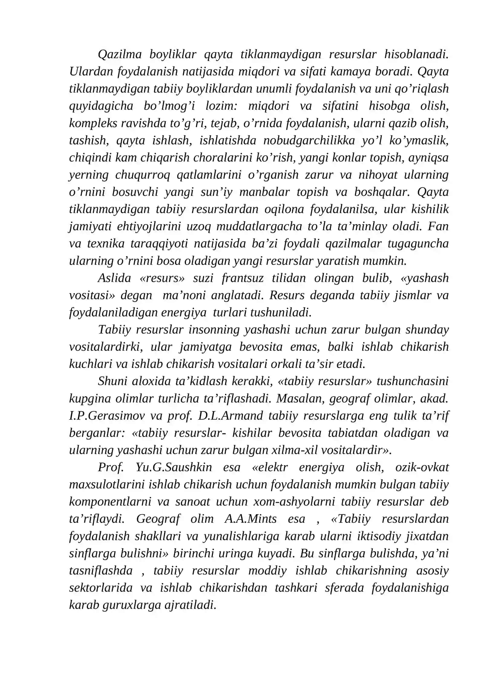 Tabiiy resurslar va ulardan foydalanish 3