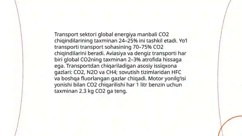 Muhit ifloslanishida transportning o‘rni 3