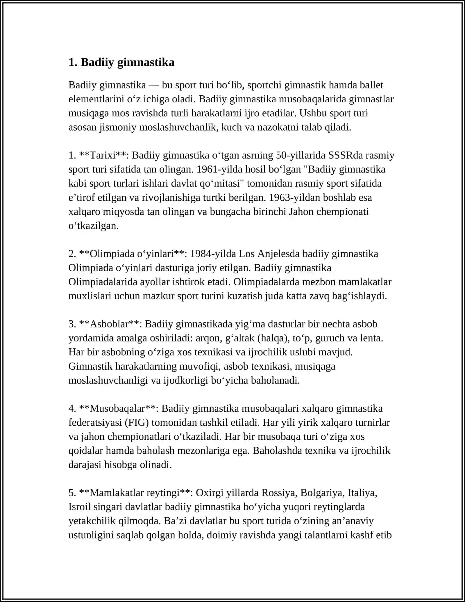 GIMNASTIKANING SPORT TURLARI 3