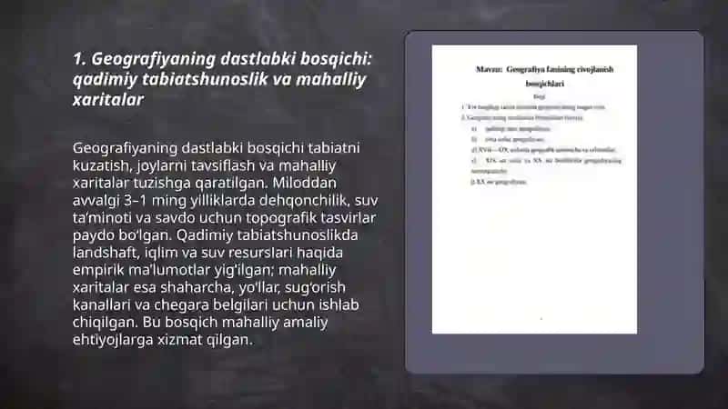 Geografiyaning rivojlanish bosqichlari 3