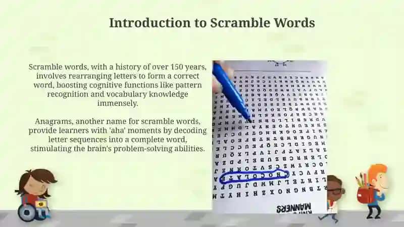 Scramble words metodi bòyicha 10 ta activity yaratish 3