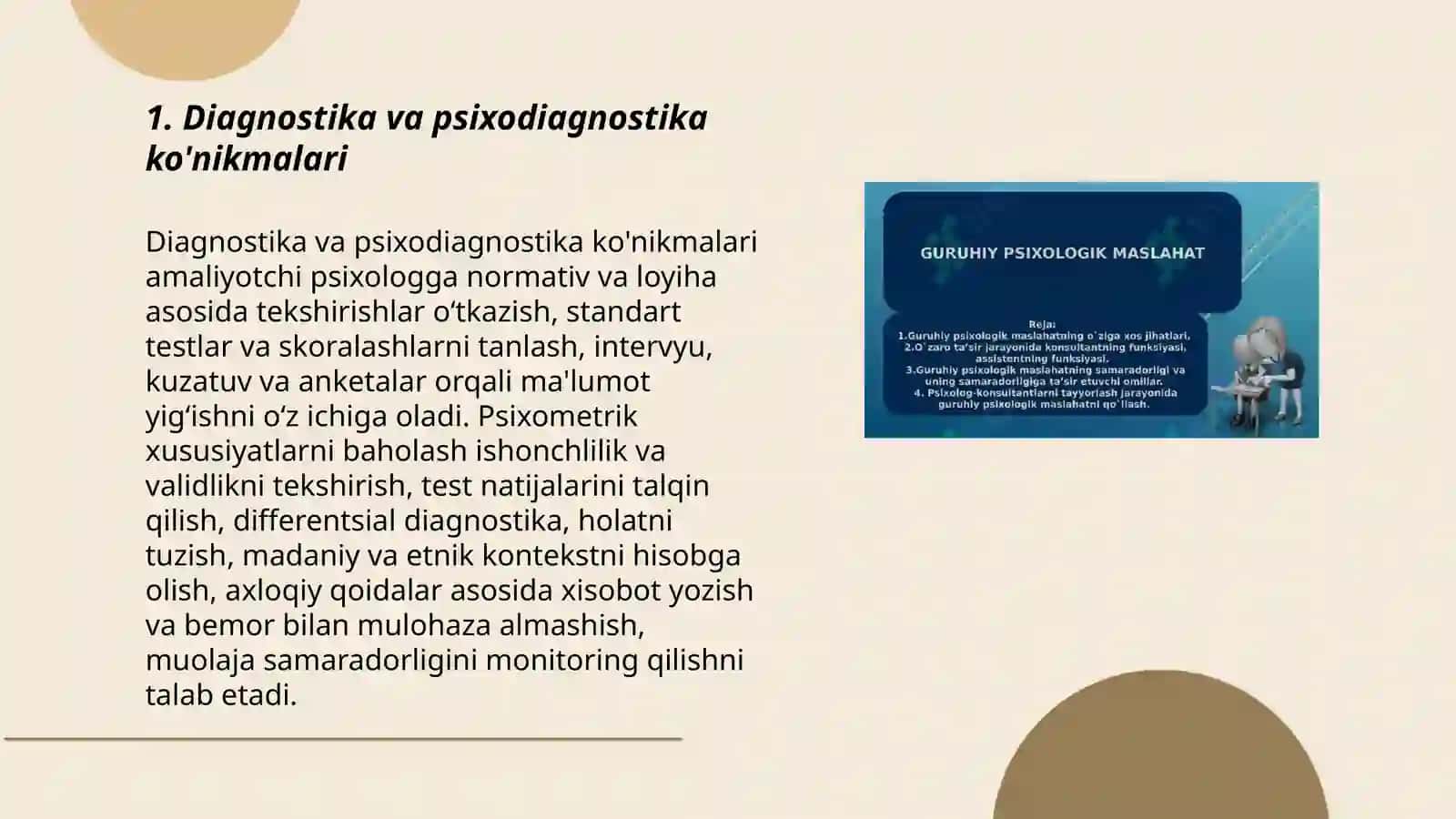 Diagnostika va psixodiagnostika ko'nikmalari 3
