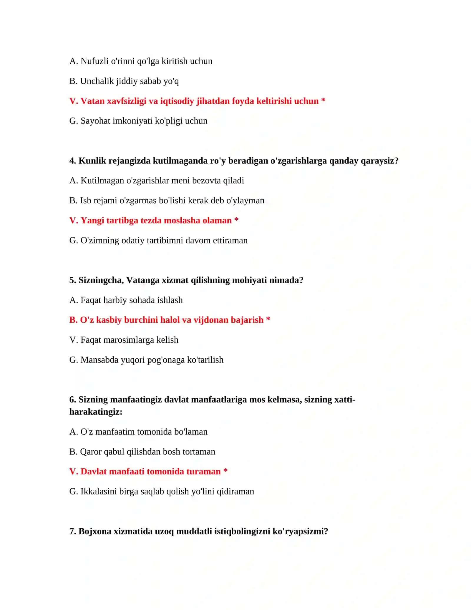 PSIXOLOGIK SINOV SAVOLLARI 3