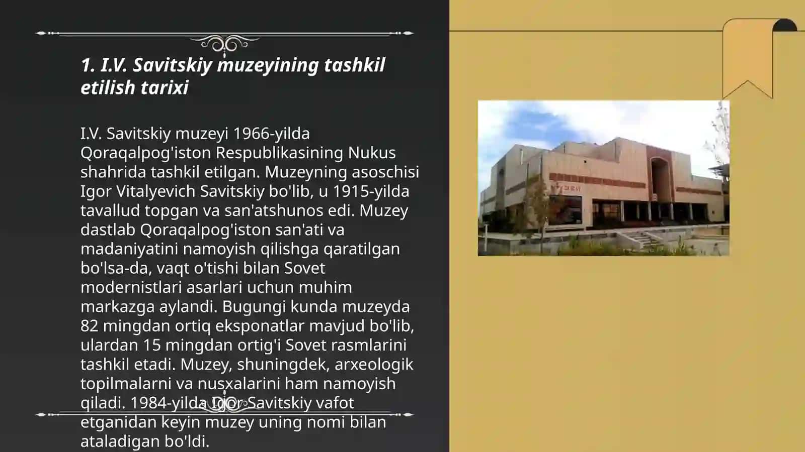 I.V. Savitskiy nomidagi san‘at muzeyining tashkil etilishi 3