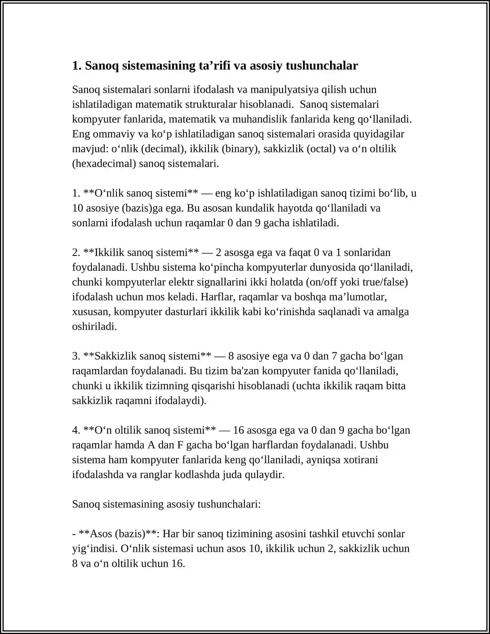 SANOQ SISTEMASI TUSHUNCHASI 3