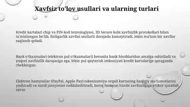 Xavfsiz to'lov usullari 3