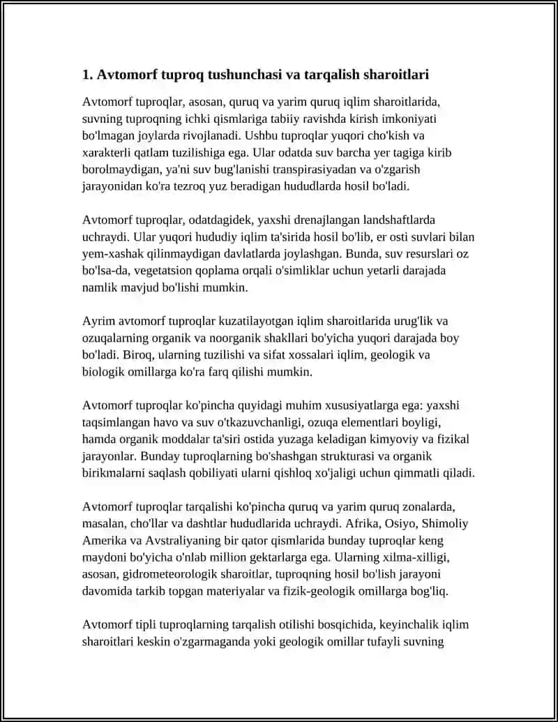AVTOMORF, GIDROMORF VA YARIM GIDROMORF TUPROQLARNING TARQALISHI VA XOSSALARI 3