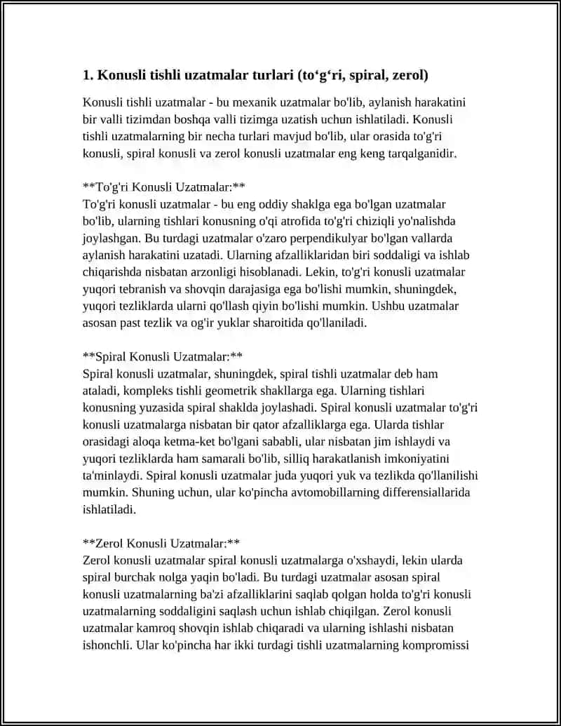 Konusli Tishli Uzatmalar 3
