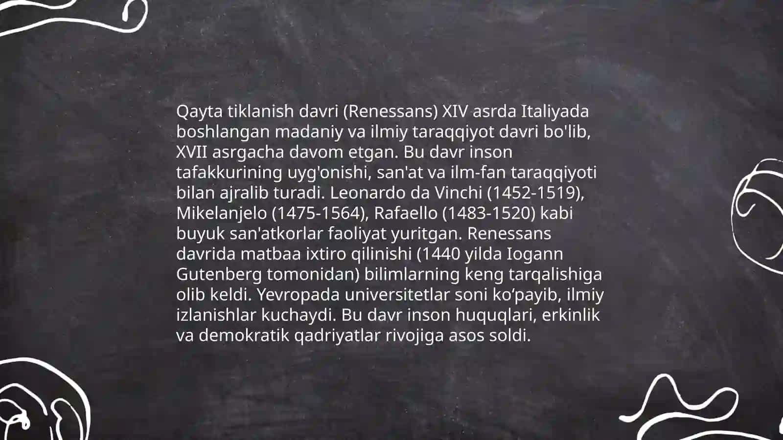 Yevropada uygʻonish davri mafkurasi ( renessansi) 3