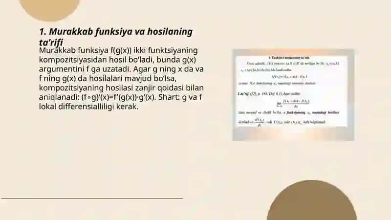 Murakkab funksiyaning hosilasi 3