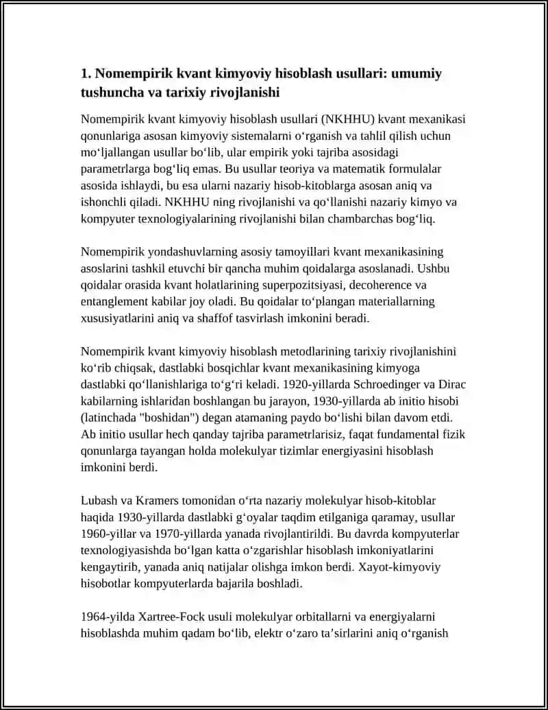 Nomempirik kvant kimyoviy hisoblash usullari 3