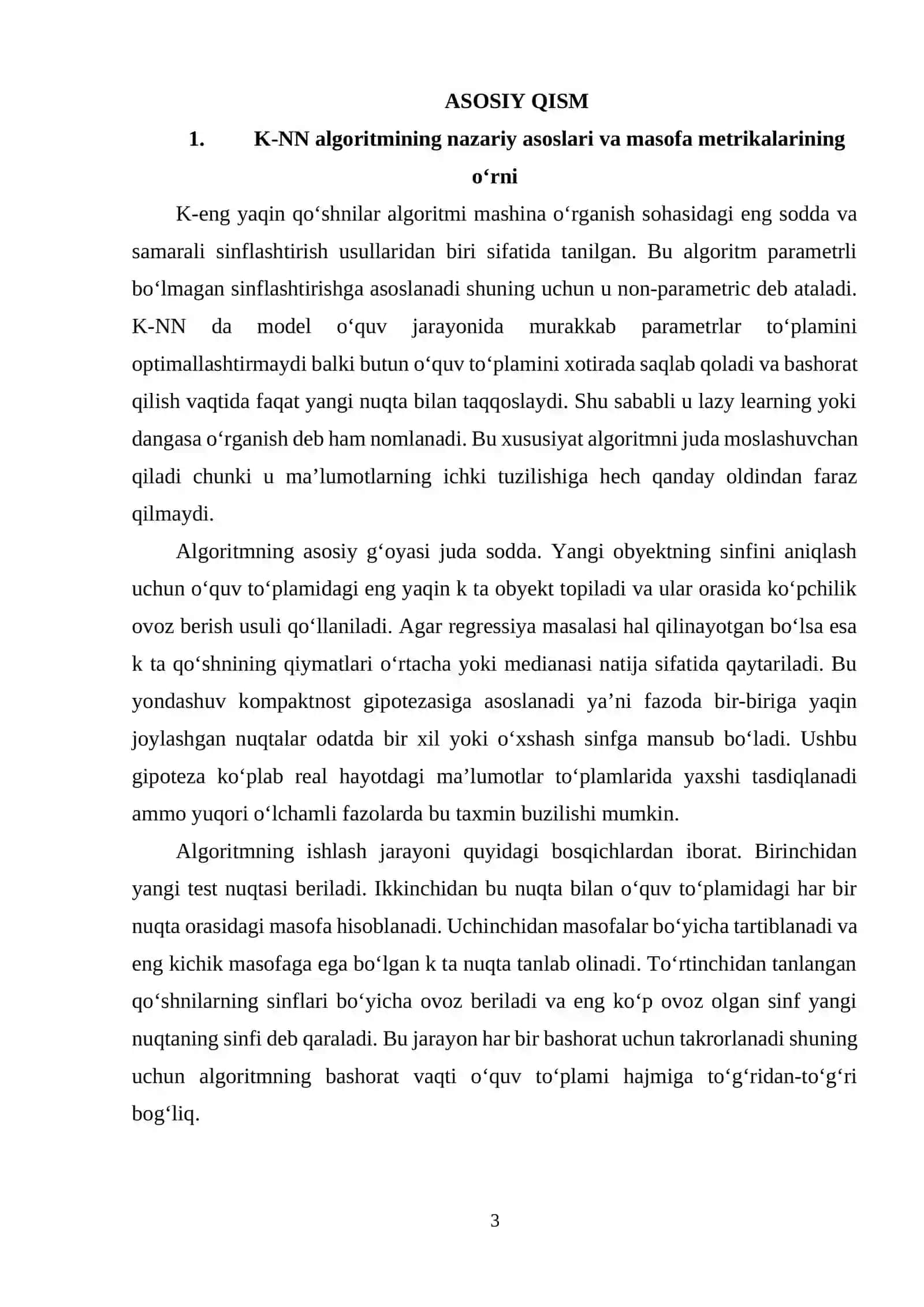 K-NN algoritmining masofa metrikalari (Euclidean, Manhattan) 3