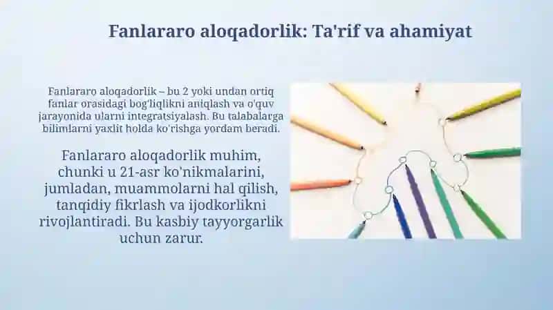 Fanlararo aloqalar 3