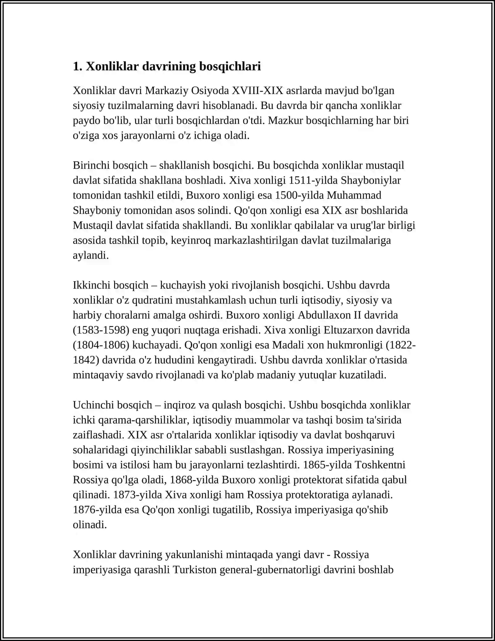 XONLIKLAR DAVRI TARIXIY GEOGRAFIYASI MAQOLA 3