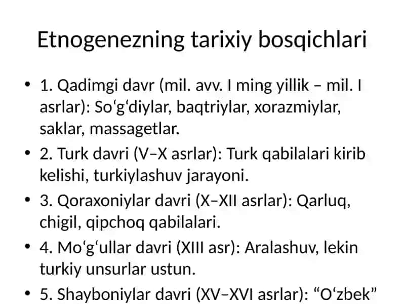 O‘ZBEK XALQINING ETNIK SHAKLLANISHI 3