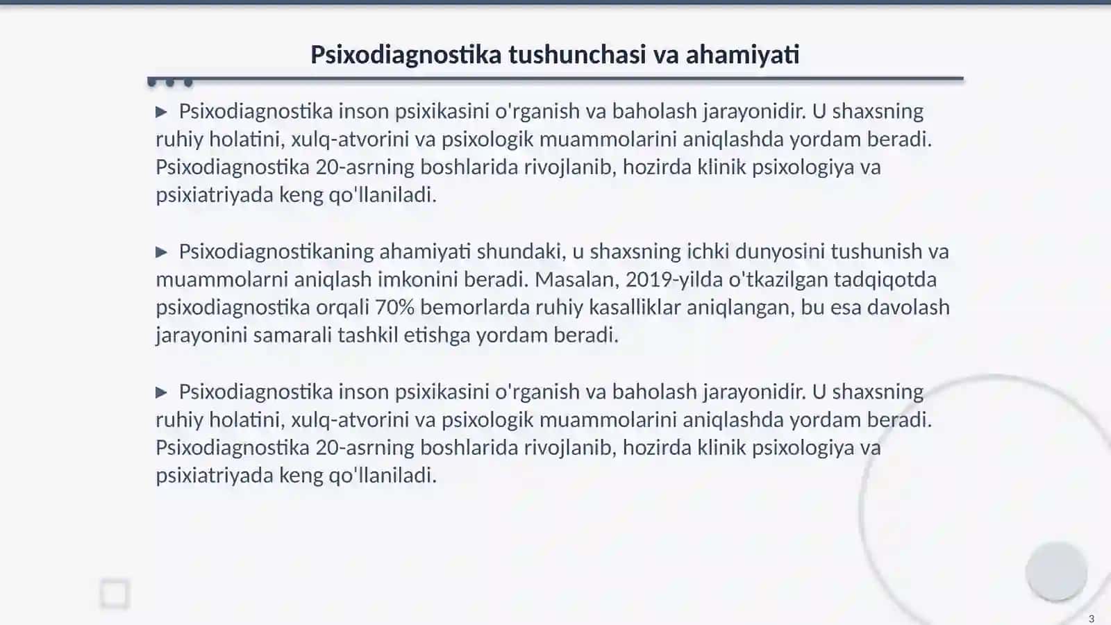Psixodiagnostik tekshiruv va tadqiqotlar 3
