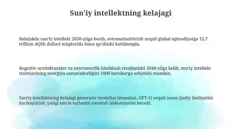 Suniy intellekt kelajagi 3
