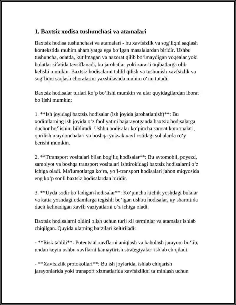 Baxtsiz Xodisalarni Ta'riflash 3