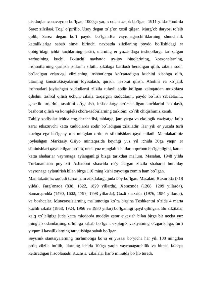 Zilzilalarning tavsifi 3