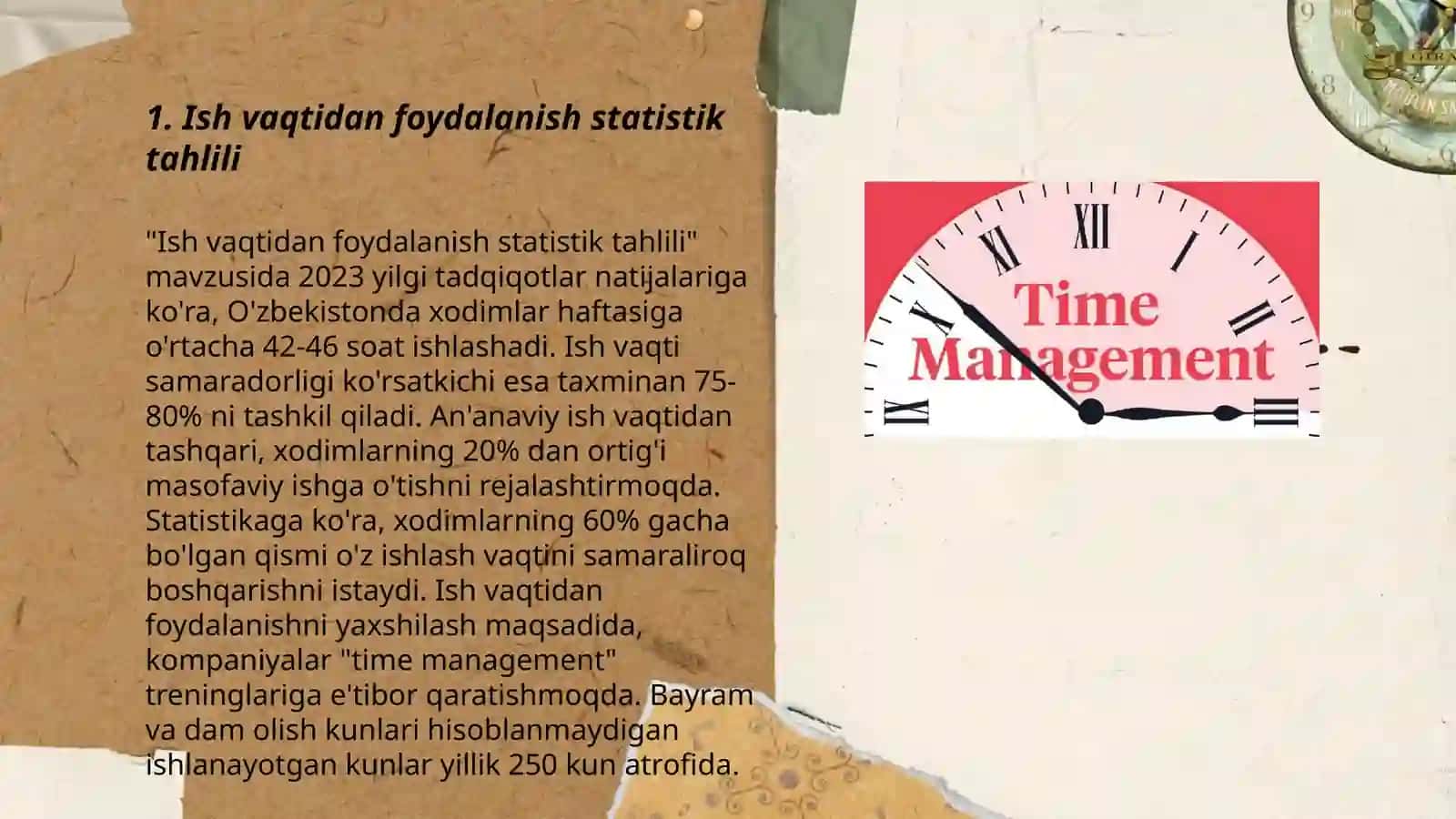 Ish vaqtidan foydalanish statistik tahlili 3