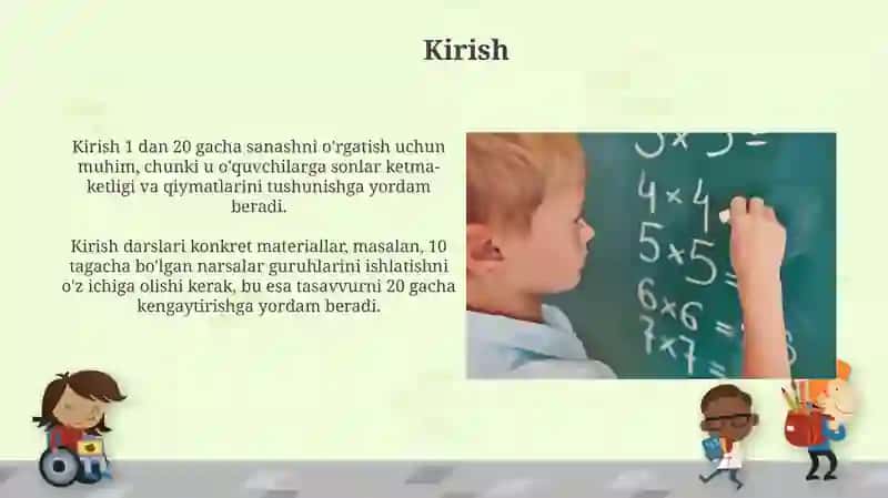 Yordamchi maktabda 20ichidan raqamlashni órgatish 3